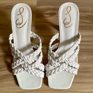 White Sam Edelman Braided Heel